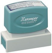 Custom Pre-Inked Stamps comes customized with your text, your choice of font style and ink color.